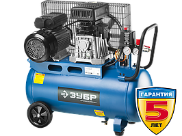 Компрессор ЗУБР "ПРОФЕССИОНАЛ" воздушный, поршневой, масляный, ременной привод, 360л/мин, 50л, 10Атм, 2200Вт, 220В