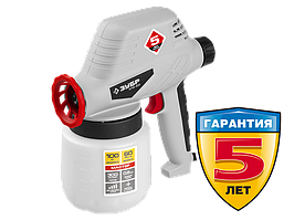 Краскопульт ЗУБР "МАСТЕР" электрический, 100 Вт, 0.8 л, краскоперенос 0-300 мл/мин, вязкость краски 60 DIN/сек, сопло 0.8мм