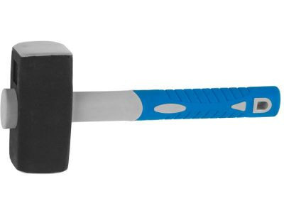 Кувалда ЗУБР "ЭКСПЕРТ" кованая с обратной двухкомпонентной фиберглассовой рукояткой и защитной резиновой манжетой, 2, 0кг