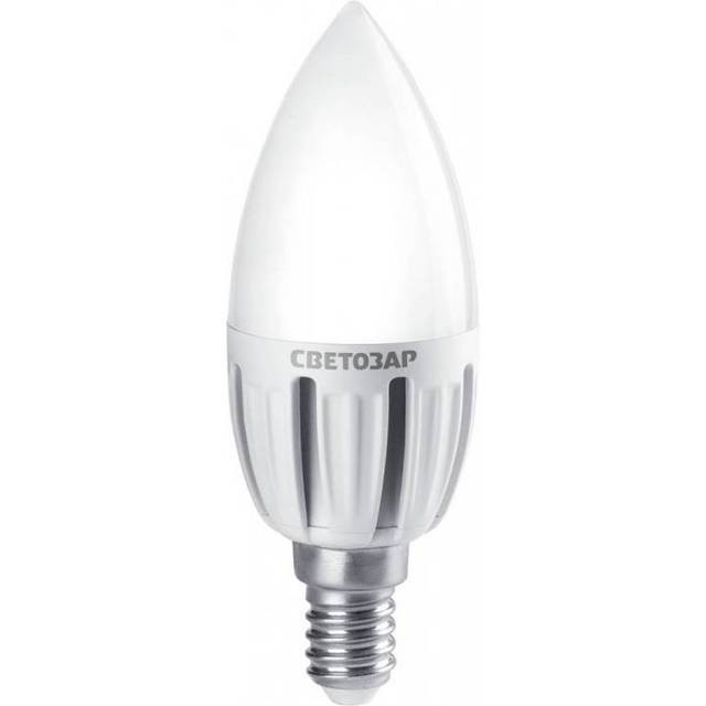 Лампа СВЕТОЗАР светодиодная "LED technology", цоколь Е14, теплый белый свет (2700К), 220В, 5Вт (45), свеча
