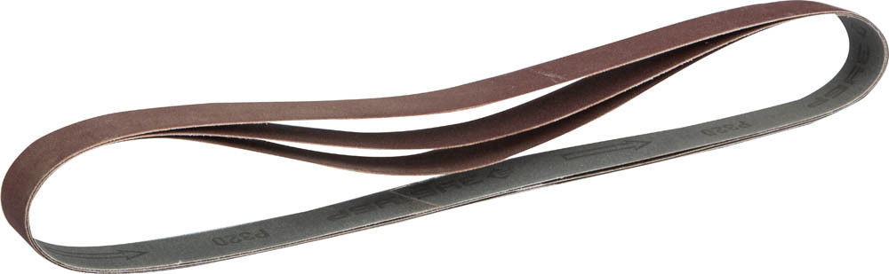 Лента ЗУБР "МАСТЕР" шлифовальная универсальная бесконечная для ЗШС-330, основа-х/б ткань, 25х762мм, Р180, 3шт