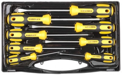 Набор отверток STAYER "PROFI" ULTRA, Cr-V, эргономичная двухкомпонентная рукоятка, 8шт