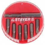 Набор STAYER Биты "MASTER" с магнитным адаптером в круглом мини-боксе, PH1 (2шт), PH2 (3шт), PH3 (1шт), 7 пред - фото 1 - id-p42780000
