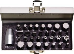 Набор ЗУБР Биты "ЭКСПЕРТ" специальные в металлическом боксе, PH, SL, HEX, TORX, SPLINE, 32 предмета