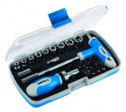 Набор ЗУБР Отвертка "ЭКСПЕРТ" реверс. с насадками, 2-хкомп.ручка, битодерж. с Т-образ.ручкой, в пласт. боксе, 29пред.