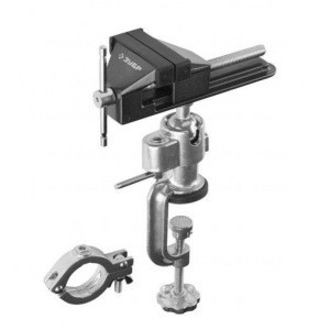 Тиски ЗУБР "ЭКСПЕРТ" шарнирно-поворотные, для точных работ, с зажимом для дрели, 75мм
