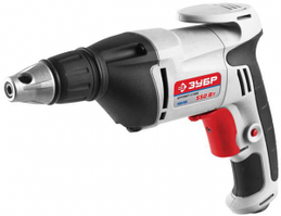 Шуруповерт сетевой ЗУБР "ПРОФЕССИОНАЛ" патрон HEX 1/4 (6.35мм), 220В, 550 Вт, 0-4500 об/мин, 0-15мм, 1.45 кг, 