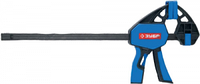 Струбцина ЗУБР"ЭКСПЕРТ"ручная пистолетная, корпус нейлон, армир фиберглассом, двухкомп ручки, метал рейка, 300/335мм, 150кгс