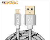 Кабель Bastec Micro USB 100см  (позолоченные разъемы, цвет Grey)