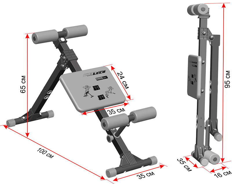 Скамья для пресса и мышц спины Leco-IT Home до 120 кг - фото 2 - id-p36726453