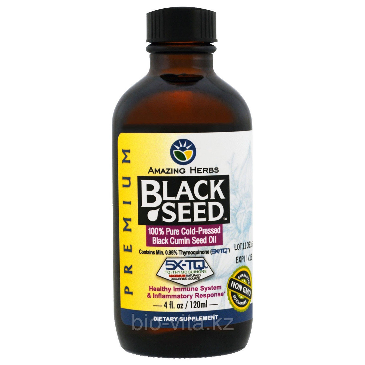 Amazing Herbs, Черный тмин, 100% чистое масло семян черного тмина холодного отжима,( 120мл), фото 1