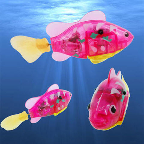Интерактивная игрушка "Рыбка-робот" светящаяся ROBOFISH (Розовый)