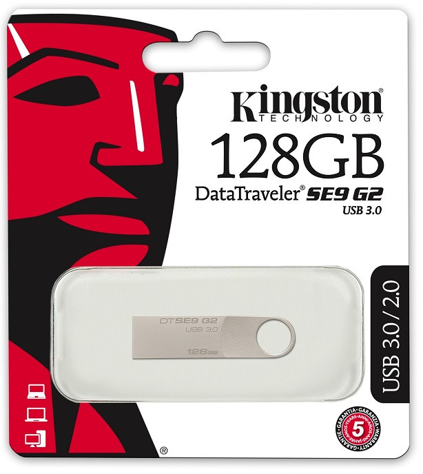 USB Флеш 128GB 3.0 Kingston DTSE9G2/128GB металл - фото 1 - id-p43032014