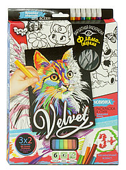 Бархатная раскраска фломастерами Velvet "Кошечка"