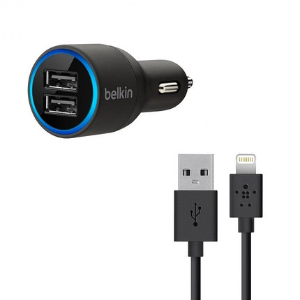 Автомобильное зарядное устройство BELKIN Dual USB Lightning, фото 2