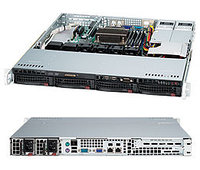Сервер Rack 1U, 1xXeon E3-1200 v5/v6, 4xDDR4 UDIMM 2400, 4x3.5HDD, RAID 0,1,10,5, 2xGLAN, 2x400W