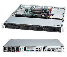 Сервер Rack 1U, 1xXeon E3-1200 v5/v6, 4xDDR4 UDIMM 2400, 4x3.5HDD, RAID 0,1,10,5, 2xGLAN, 2x400W   , фото 2