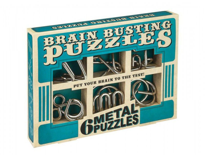 Набор из 6 головоломок из металла "Зарядка для мозга"