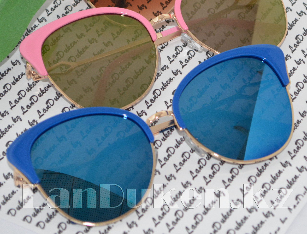 Солнцезащитные очки женские Бабочка (голубые) - фото 3 - id-p42954216
