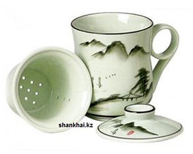 Кружка для заваривания чая с керамическим ситечком, 300мл