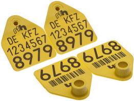 Неофлекс-S шошқалар мен қойларға арналған қос жапсырма, нөмірлері, өлшемі 40х49 мм