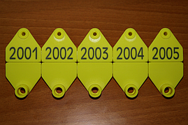 Қос құлақты тег Неофлекс-М, шошқалар мен қойларға арналған, нөмірлері бар, кіші 34,5х33 мм