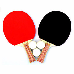 Теннис настольный в наборе: 2 ракетки и 3 мяча
