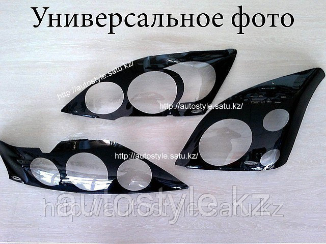 Защита фар Mitsubishi L200 2007+ (очки в черный кантик) Airplex - фото 1 - id-p43213144