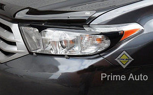 Защита фар Toyota HIGHLANDER 2011-14 (очки, в черный кантик) EGR