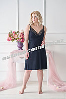 Женская ночная сорочка с кружевом. Цвет черный.