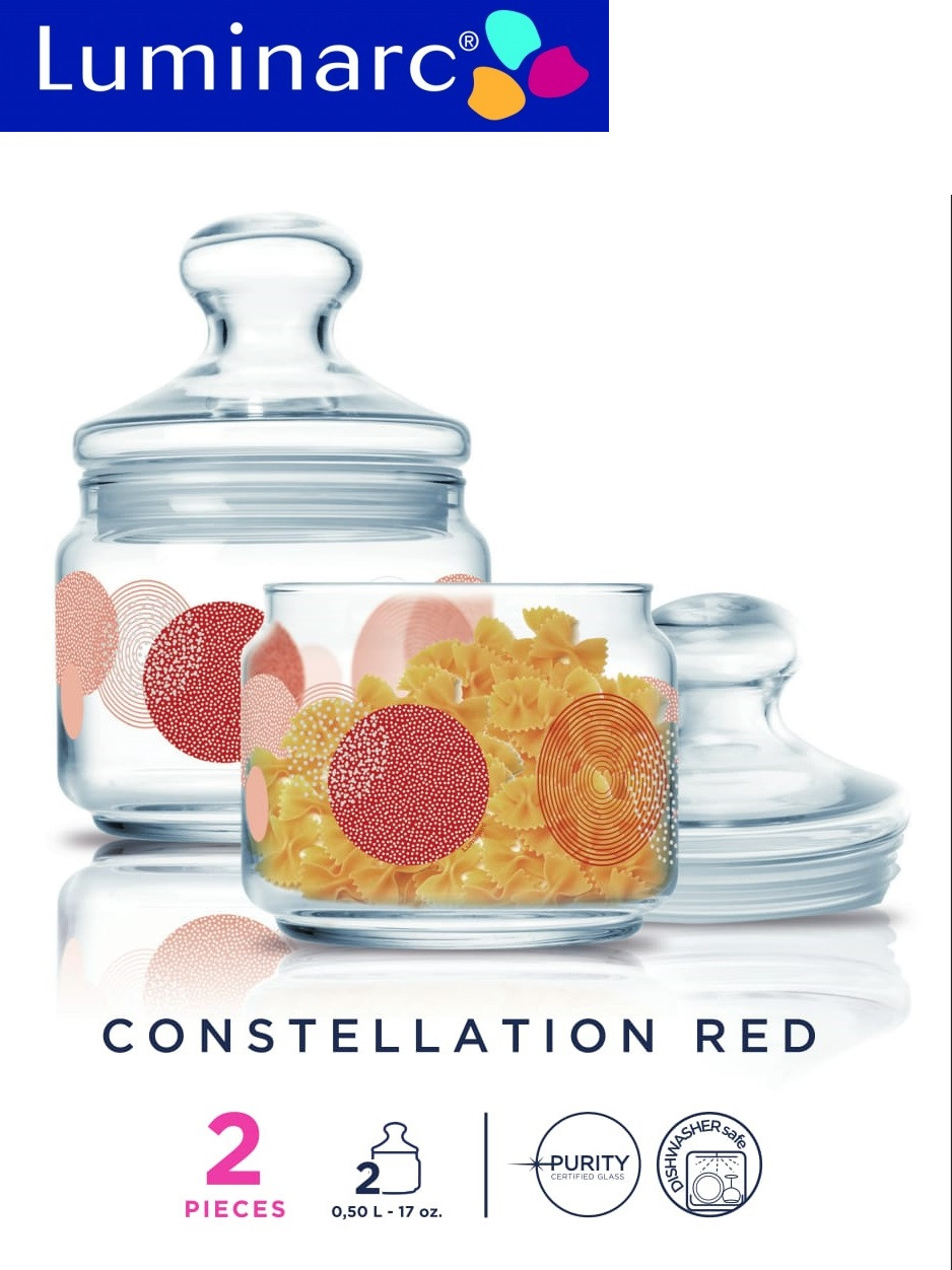 Набор банок Luminarc Constellation Red 0,5 л (2шт)