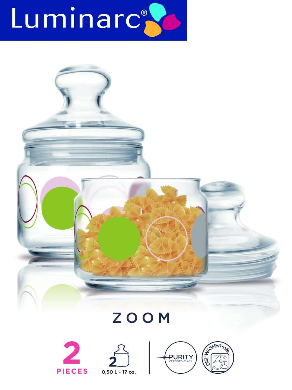 Набор банок Luminarc Zoom White 0,5 л (2 шт)
