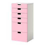 Шкаф детский для хранения с ящиками СТУВА белый/ розовый ИКЕА