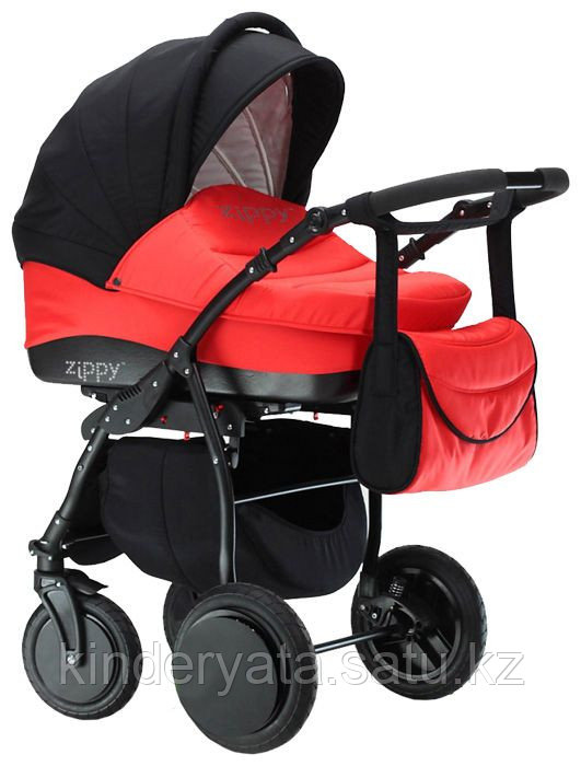 Коляска для новорожденных Tutis Zippy New 2 в 1, серый/красный