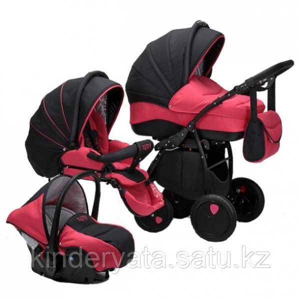 Коляска 3 в 1 Zippy New Tutis, серый/фуксия