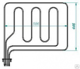 ТЭН В2-216/280-7,5/8,5, 5/2,5Т220 верхний для духовки от Европлит и шкафов с конвекцией