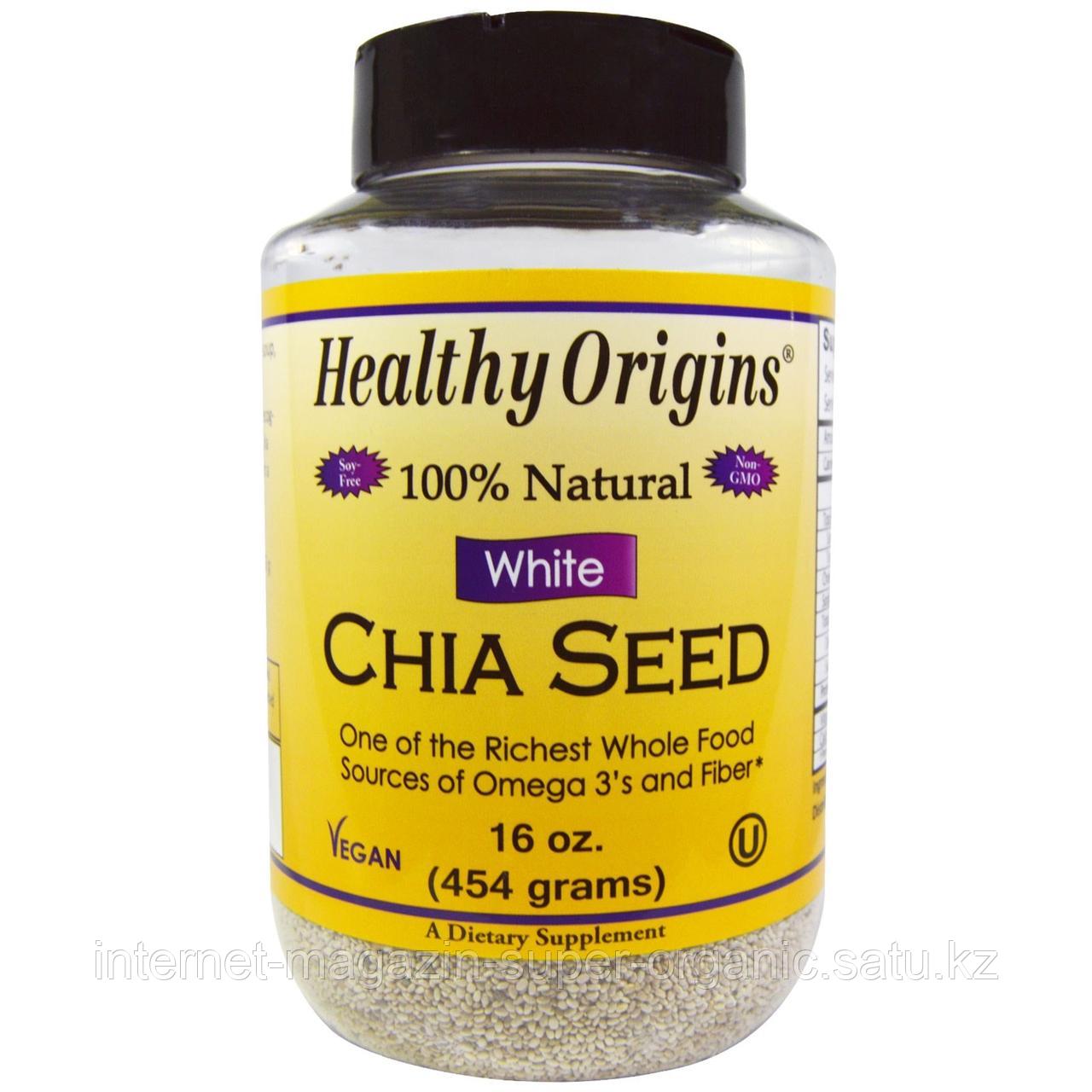 Белые семена чиа, 16 унций (454 г), Healthy Origins