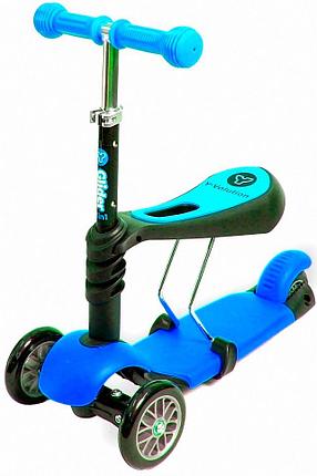 Самокат Scooter трехколесный 3 в 1 голубой , фото 2