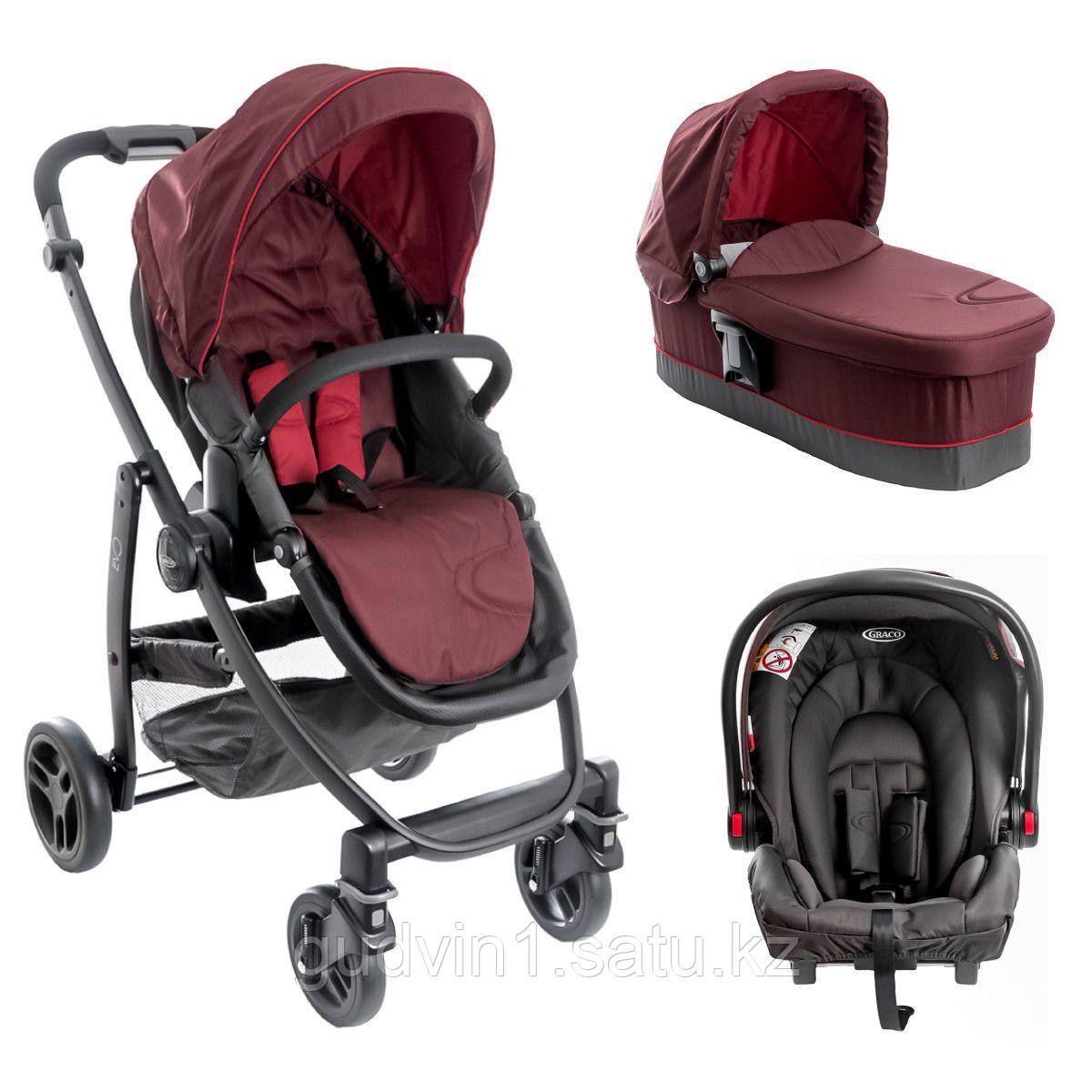 Коляска детская Graco EVO TRIO, BITTER CHOCOLATE FIERY RED