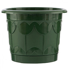 Горшок Тюльпан с поддоном, зеленый, 6 л // PALISAD