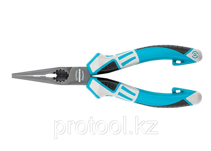 Длинногубцы прямые 170 мм,  трехкомпонентные рукоятки// GROSS