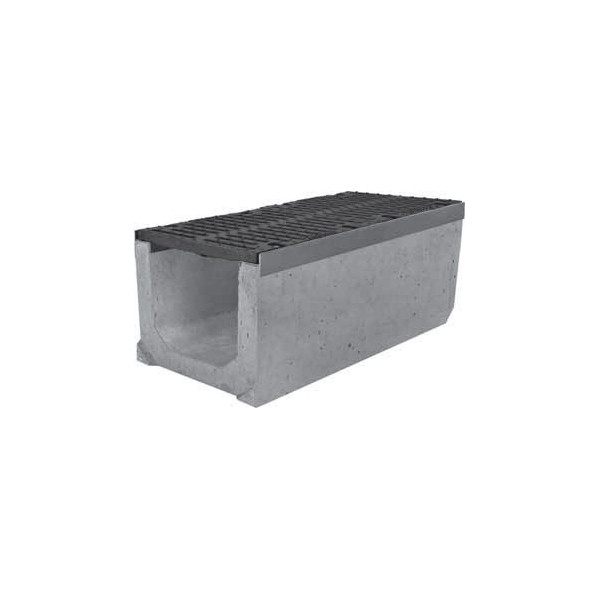 Лоток водоотводный SUPER ЛВ-30.40.41 бетонный с решеткой щелевой чугунной (комплект) - фото 1 - id-p43550477