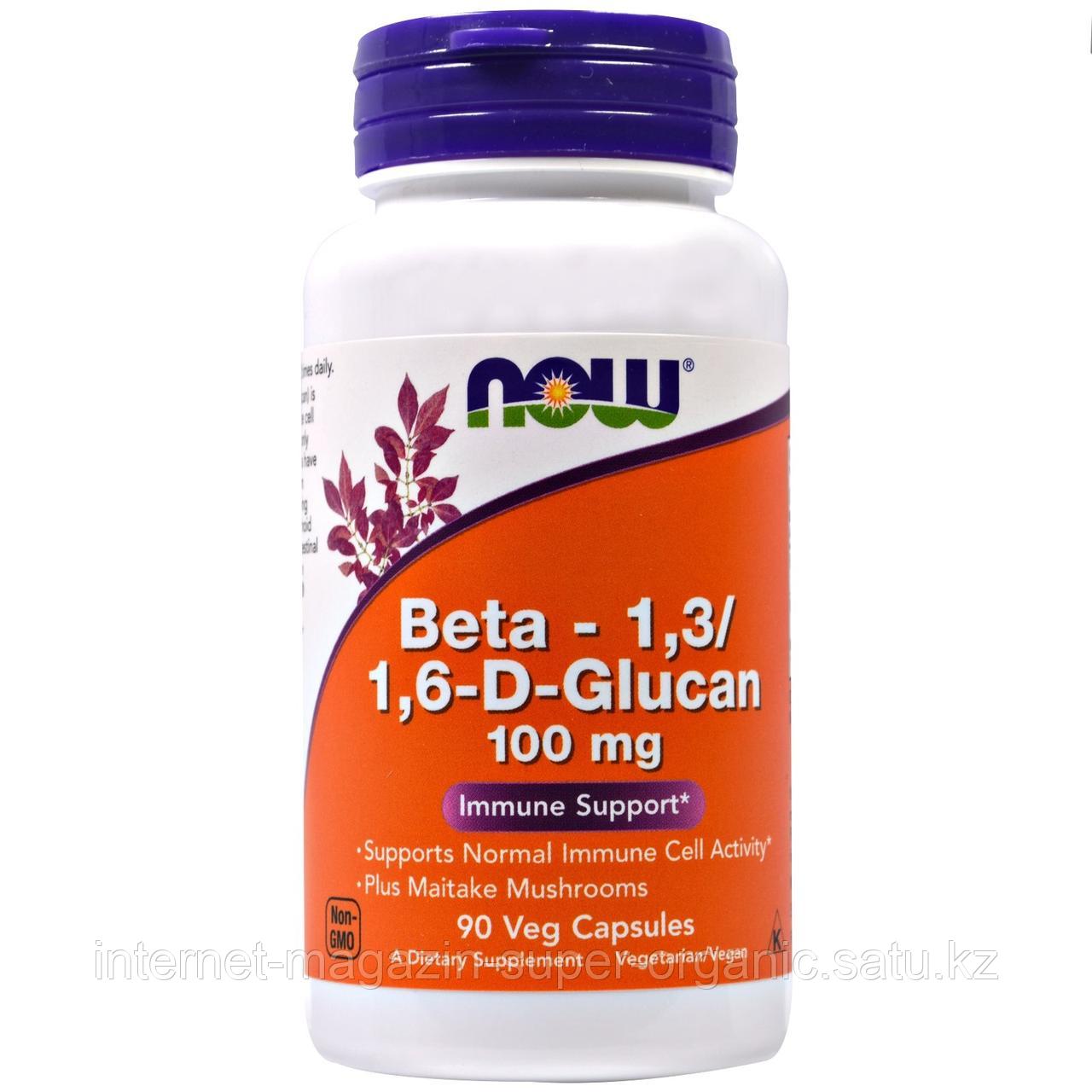 Бета-1,3/1,6-D-Глюкан, 100 мг, 90 капсул (Beta-1,3/1,6-D-Glucan), Now Foods