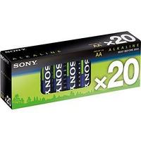 Батарейка пальчиковая Sony AM3M20XA LR6 AA, 20 шт