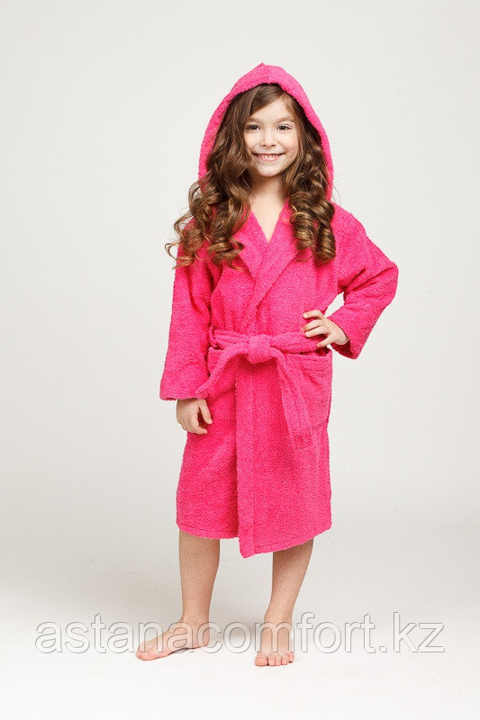 Халат детский махровый с капюшоном для девочек. - фото 1 - id-p43583552