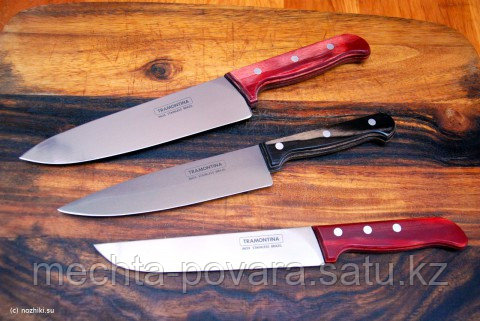 Ножи Tramontina, с красной деревянной ручкой
