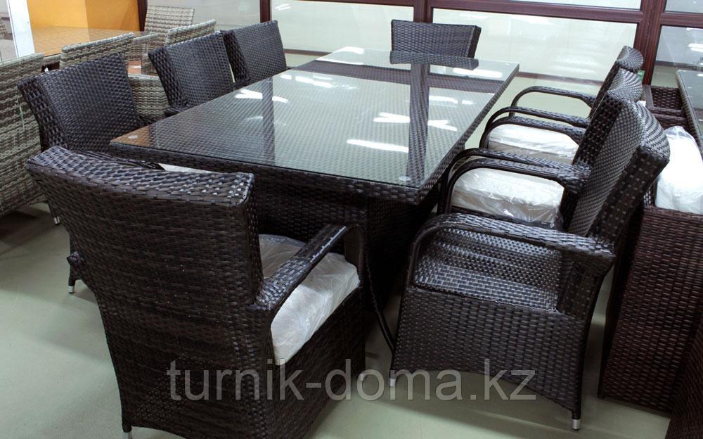 Обеденный комплект мебели из искусственного ротанга Александр (стол + 8 кресел) - фото 1 - id-p43599603