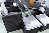 Комплект мебели из искусственного ротанга КУБ-8 (стол + 4 кресла + 4 пуфа), фото 4