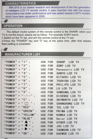 Пульт для всех LCD/LED TV универсальный RM-L815+ - фото 2 - id-p43613792