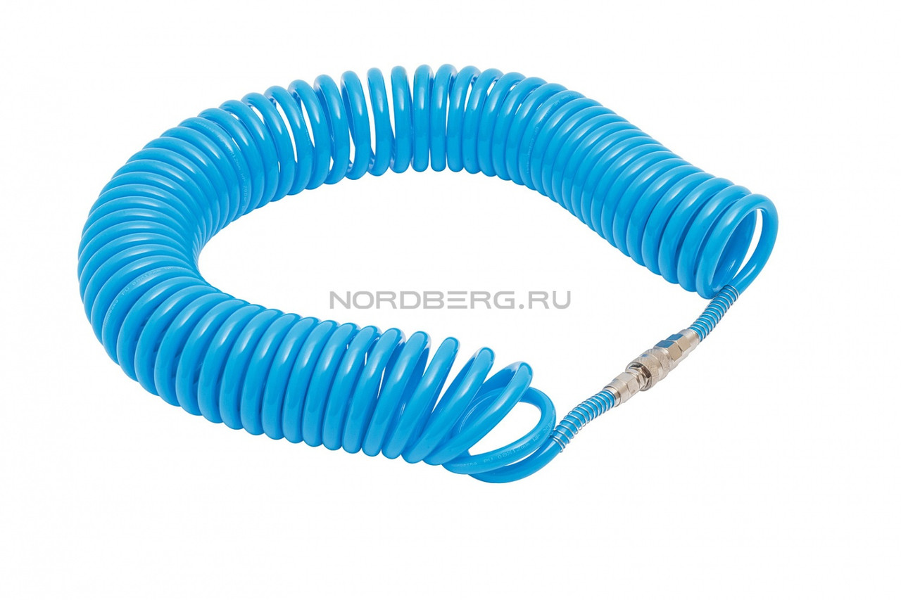 Шланг воздушный спиральный полиуретановый Ø10х14мм, 15м NORDBERG HS1015PU